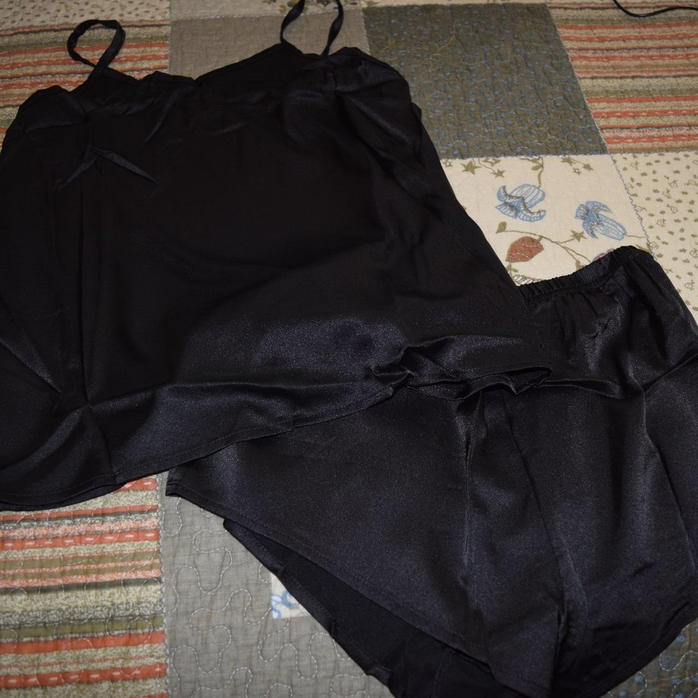 Sleep Set - Black Satin - Size Small